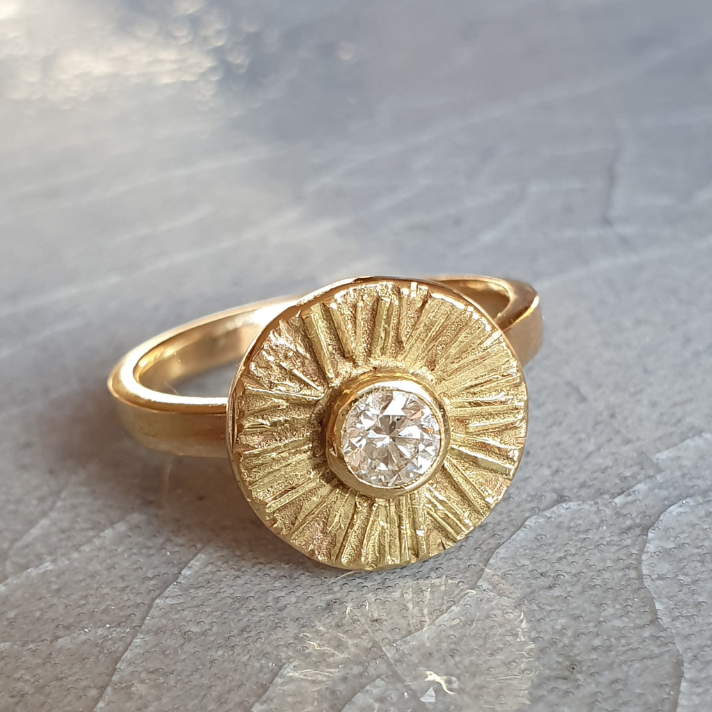 DIAMOND SUNRAY ENGAGEMENT RING (made-to-order) - Marina Mura