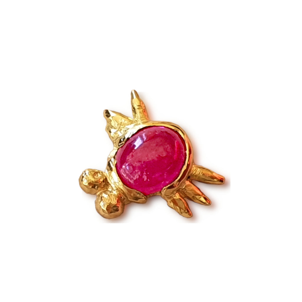 RUBY BEETLE STUD 1.0 (one-of-a-kind) - Marina Mura