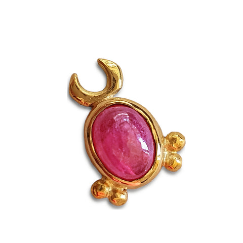 RUBY BEETLE STUD 1.1 (one-of-a-kind) - Marina Mura