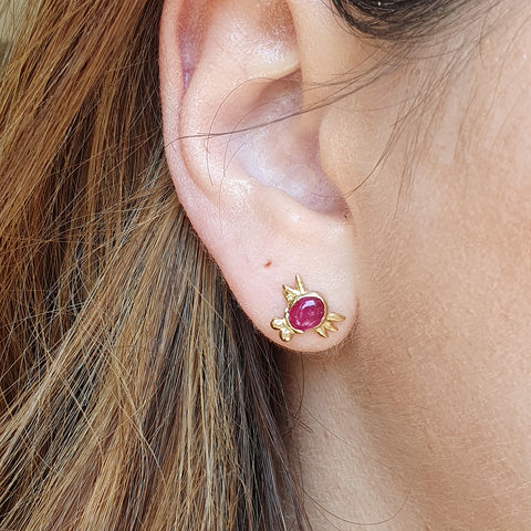 RUBY BEETLE STUD 1.0 (one-of-a-kind) - Marina Mura