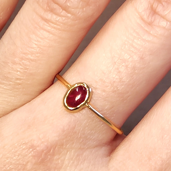 Aura Ring in Round Rubellite