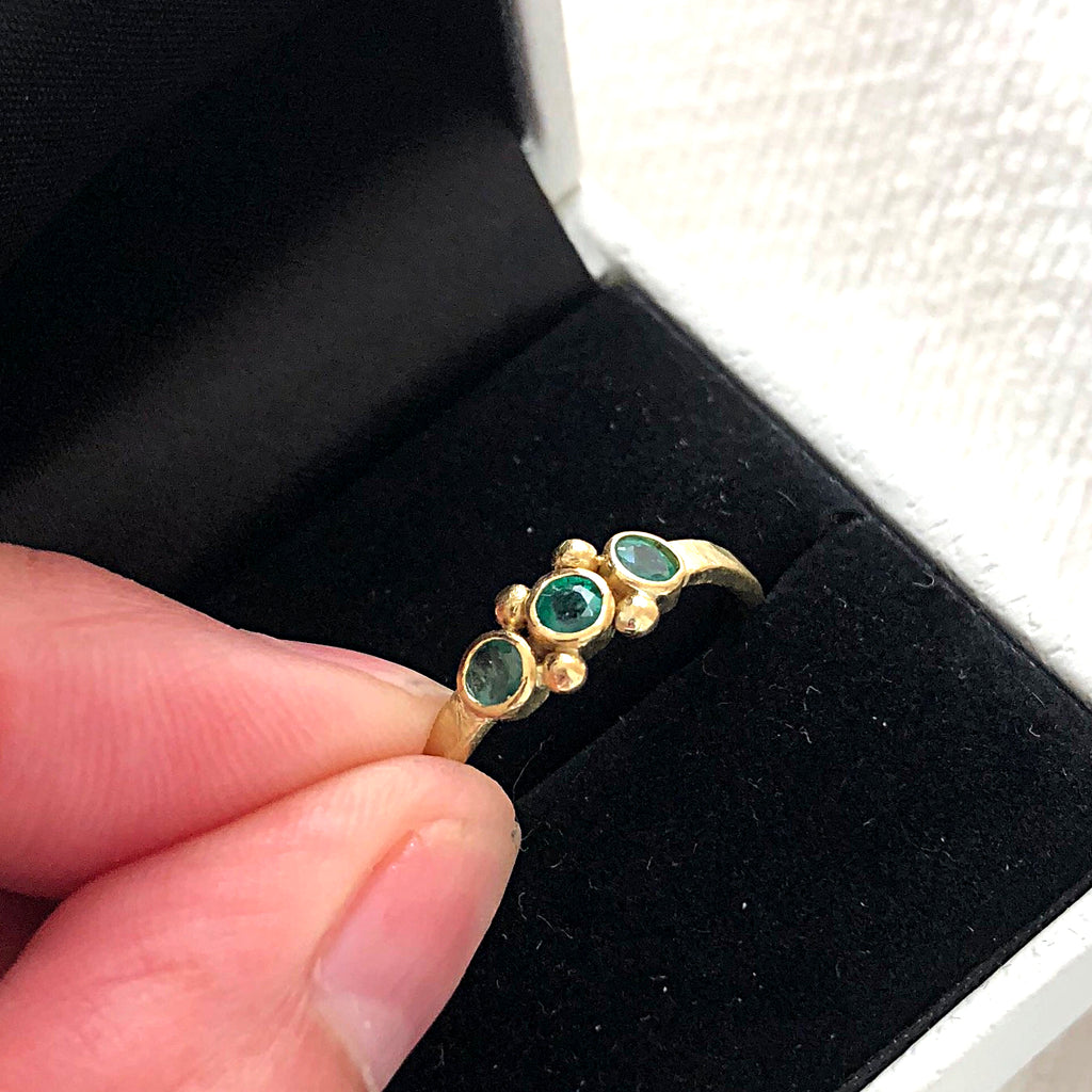 3 EMERALDS RING (made-to-order) - Marina Mura