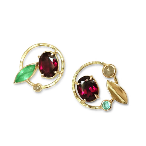 JARDIN RHODOLITE EARRINGS  (one-of-a-kind) - Marina Mura