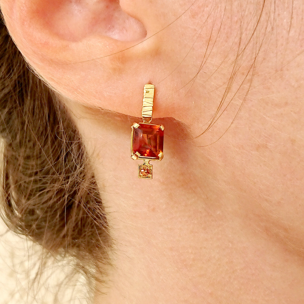 HESSONITE GARNET EARRINGS (one-of-a-kind) - Marina Mura