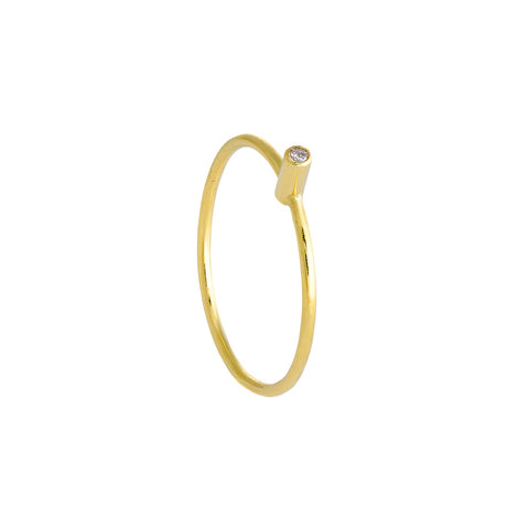 GOLD DIAMOND DAINTY RING - Marina Mura