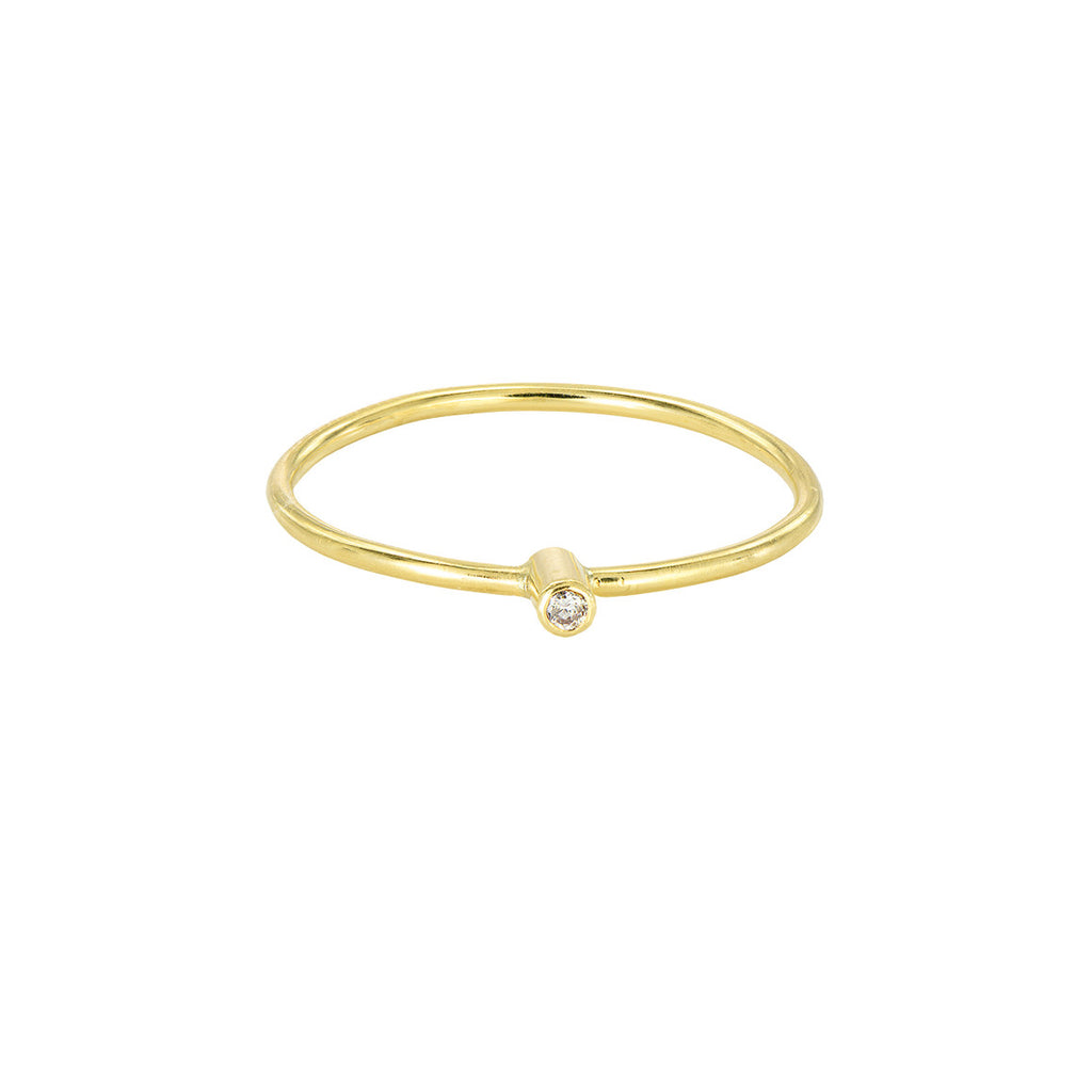 GOLD DIAMOND DAINTY RING - Marina Mura
