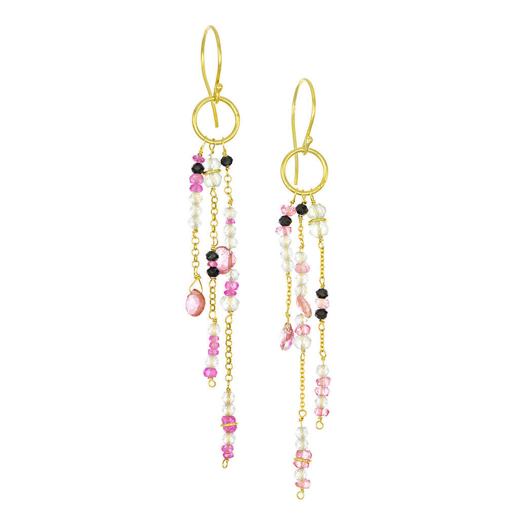 FOUNTAIN PINK GEMSTONES EARRINGS - Marina Mura