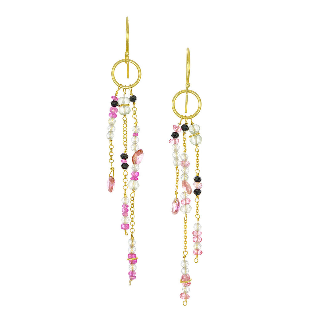 FOUNTAIN PINK GEMSTONES EARRINGS - Marina Mura