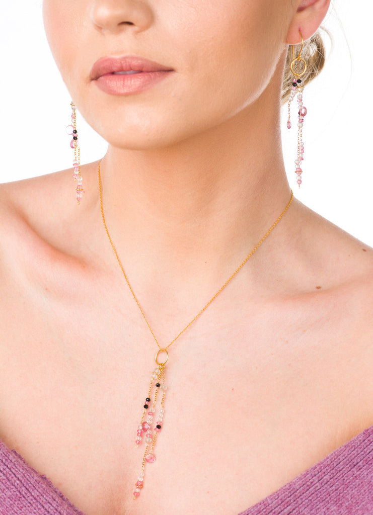 FOUNTAIN PINK GEMSTONES EARRINGS - Marina Mura