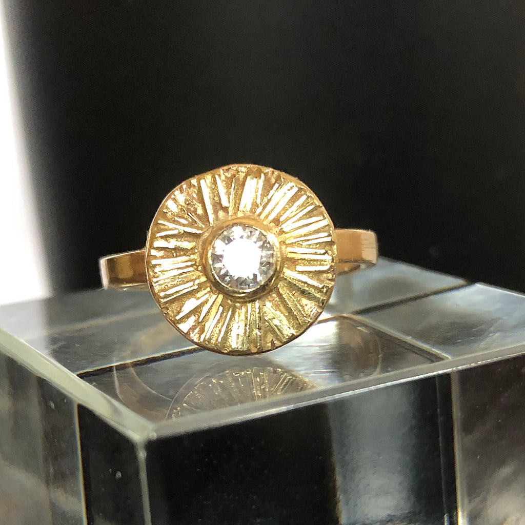 DIAMOND SUNRAY ENGAGEMENT RING (made-to-order) - Marina Mura
