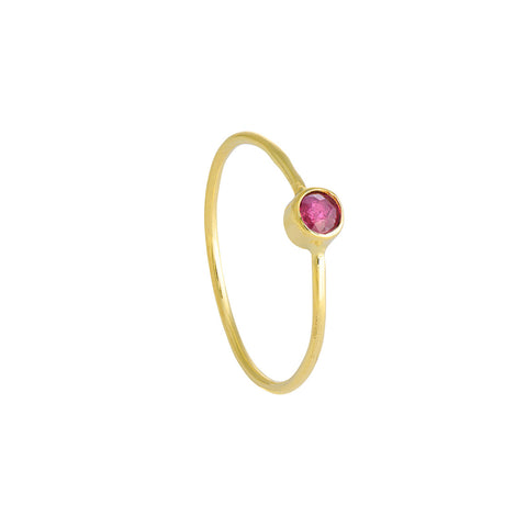 GOLD RUBY DAINTY RING - Marina Mura