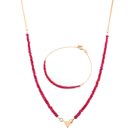 NATURAL RUBY NECKLACE & BRACELET SET - Marina Mura