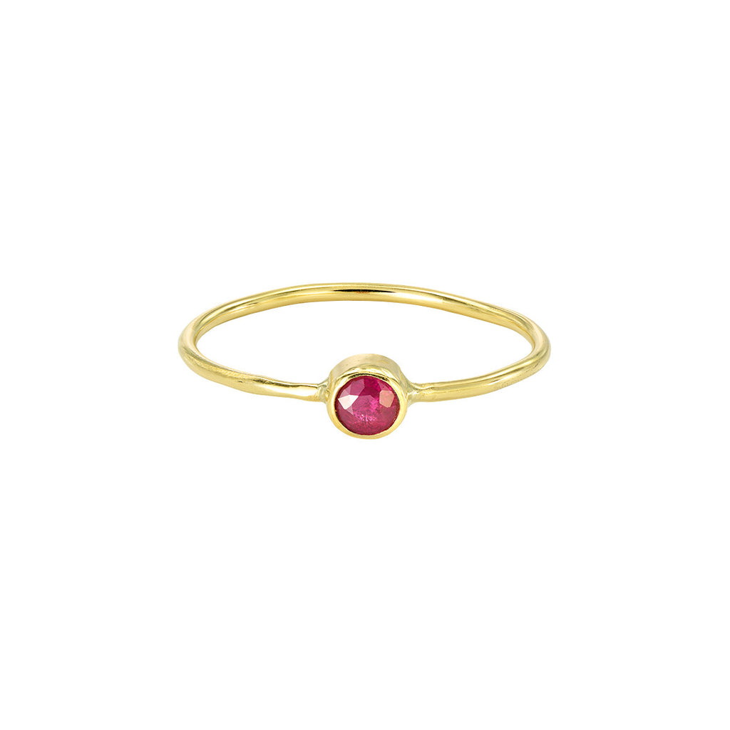 GOLD RUBY DAINTY RING - Marina Mura