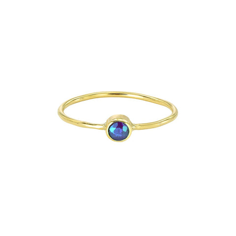 GOLD SAPPHIRE/EMERALD DAINTY RING - Marina Mura