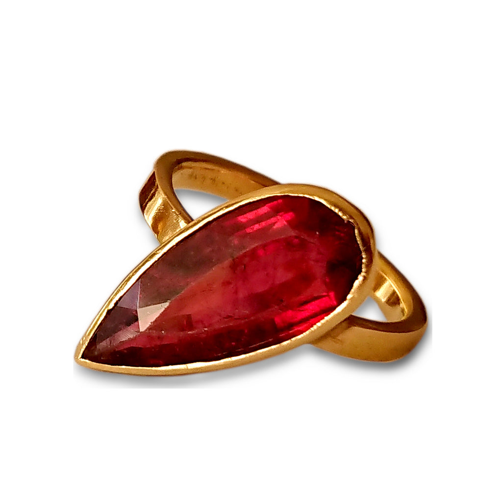 TILTED RUBELLITE RING (one-of-a-kind) - Marina Mura
