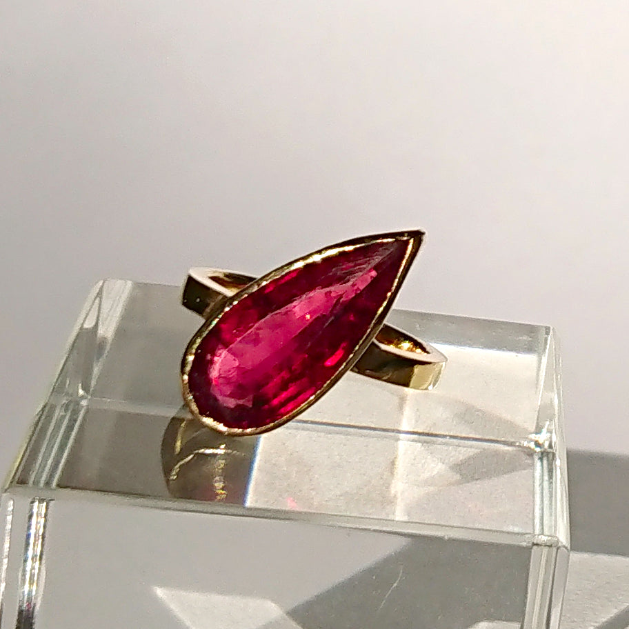 TILTED RUBELLITE RING (one-of-a-kind) - Marina Mura