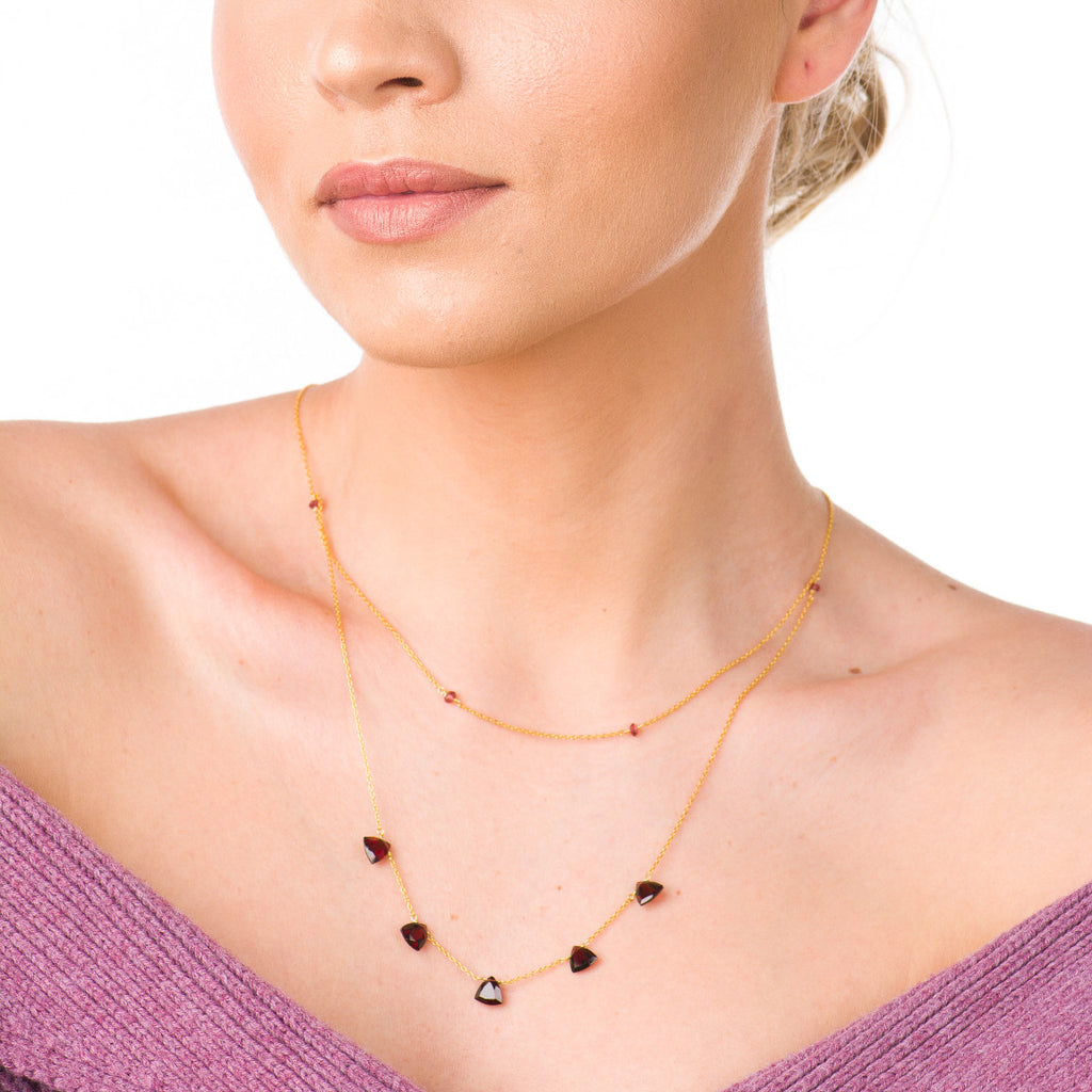 TRILLIANT GARNET NECKLACE - Marina Mura