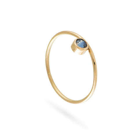 GOLD 'SIDE' SAPPHIRE RING - Marina Mura