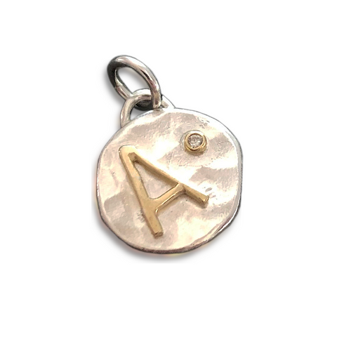 LETTER PENDANT WITH DIAMOND (made-to-order) - Marina Mura