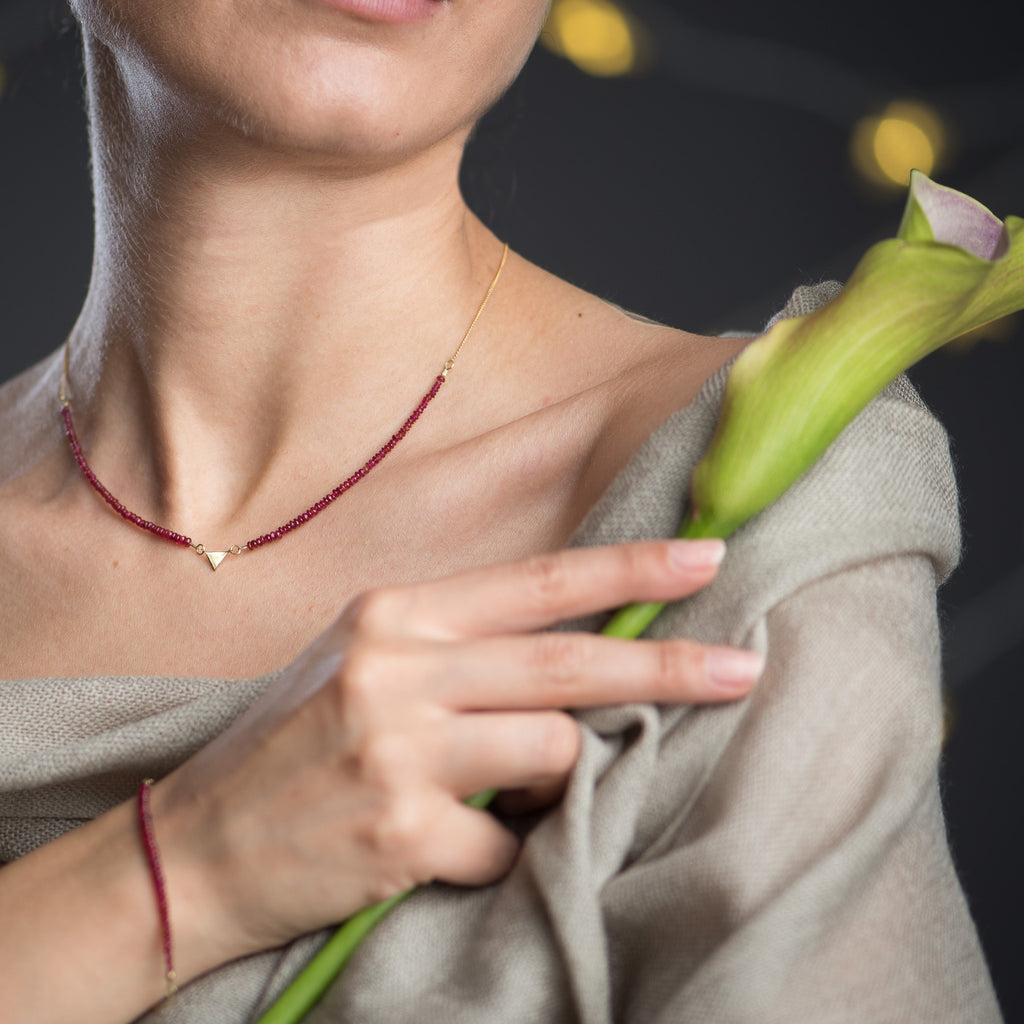 NATURAL RUBY NECKLACE & BRACELET SET - Marina Mura