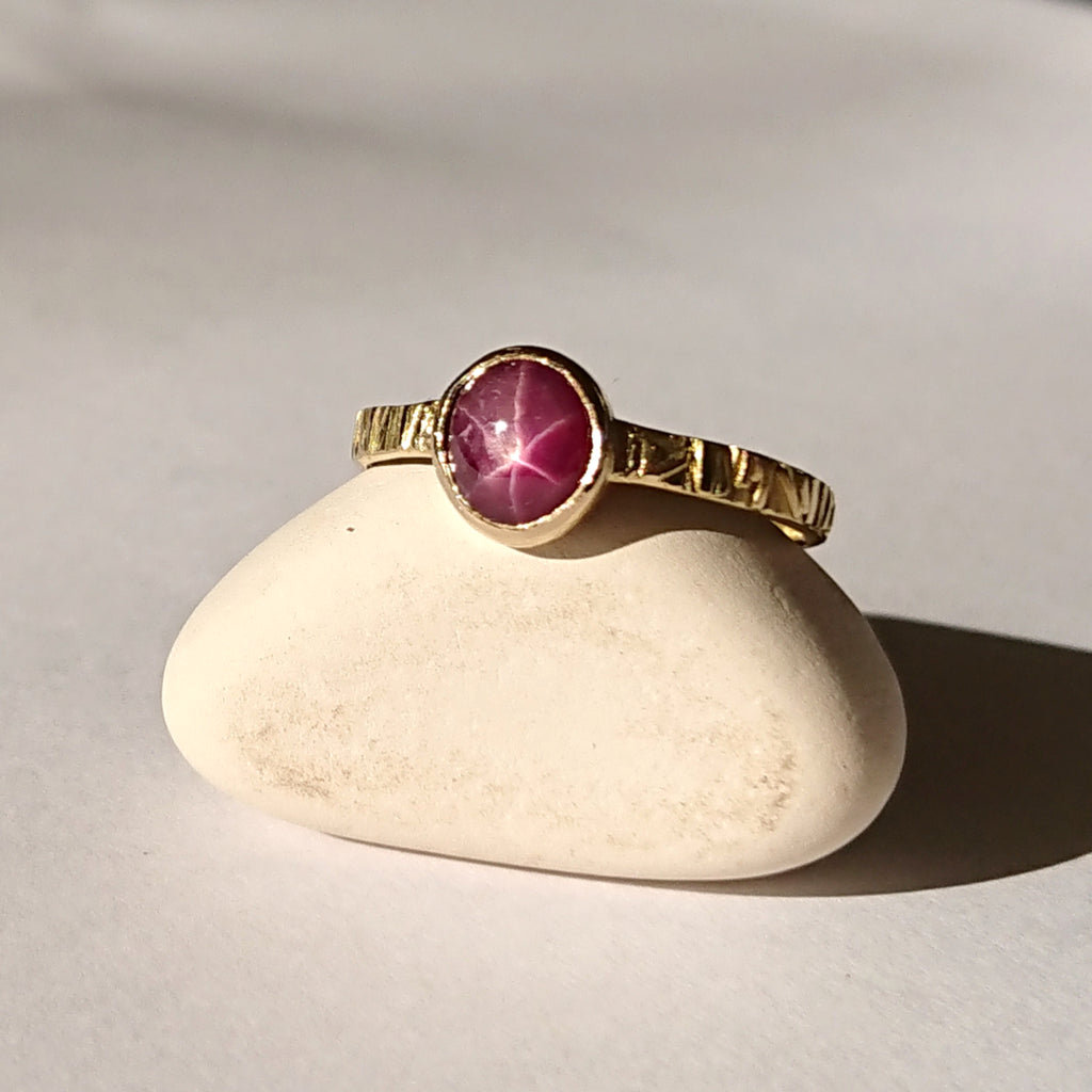 SUNRAY STAR RUBY RING (one-of-a-kind) - Marina Mura